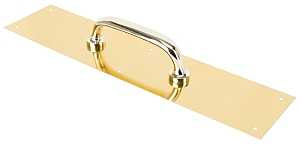ProSource 32239BBB-PS Door Pull Plate, 3-1/2 in W, 15 in D, 1-5/8 in H, Aluminum, Brass