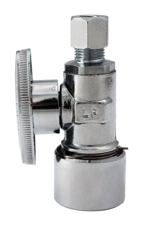 Ace Quick Lock 1/4 in. Push-Fit in. X 5/8 in. Push-Fit Brass Straight Valve
