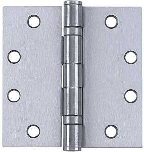 Tell Manufacturing H4545 Series HG100316 Square Corner Hinge, 4-1/2 in H Frame Leaf, Stainless Steel, Satin