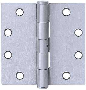 Tell Manufacturing H4040 Series HG100322 Square Hinge, 4 in H Frame Leaf, Satin, Stainless Steel