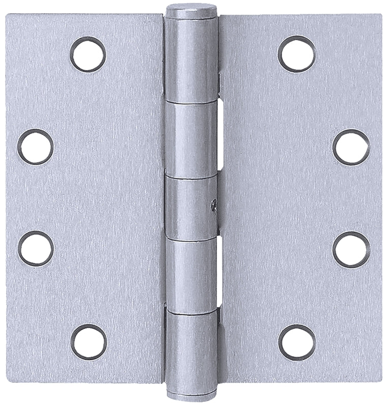 Tell Manufacturing H4040 Series HG100322 Square Hinge, 4 in H Frame Leaf, Satin, Stainless Steel