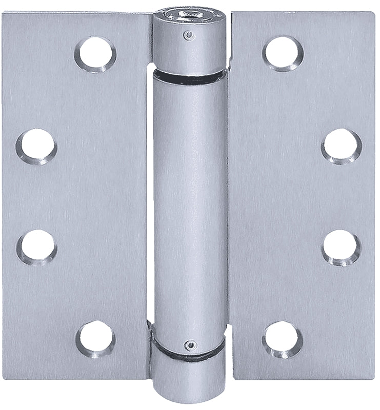 Tell Manufacturing HG100323 Spring Hinge, 3-1/2 in L x 3-1/2 in W Dimensions, Stainless Steel, Satin, Fixed Pin, Wall