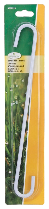 Landscapers Select GB0133L Extender S-Hook, 12 in H, Steel, White, Hanging Mounting