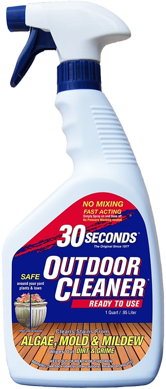 30 Seconds 1Q30SA Outdoor Cleaner, 1 qt Bottle, Liquid, Light Yellow, Pack of 6