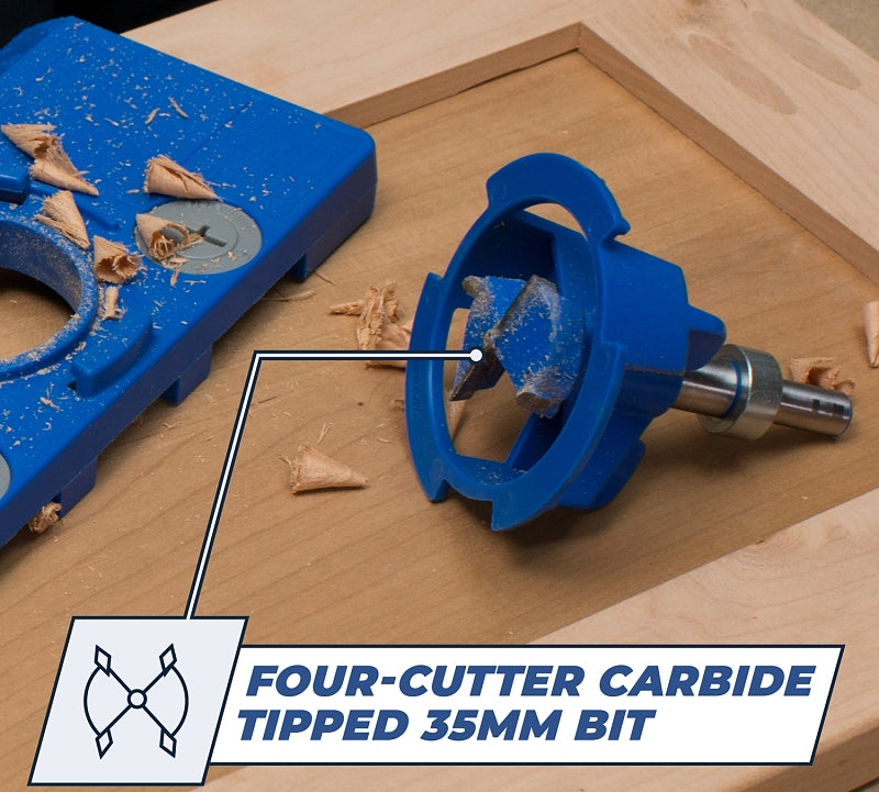 Kreg KHI-HINGE Concealed Hinge Jig, Nylon, For: 35 mm Cup-Style Concealed Hinges