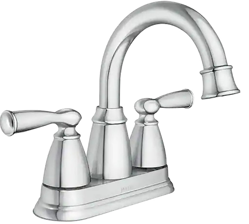 Moen Banbury 84943 Series Centerset Bathroom Faucet, High-Arc Spout, Chrome, 6-1/2 in Plate Size, 5-5/8 in, 1.2 gpm