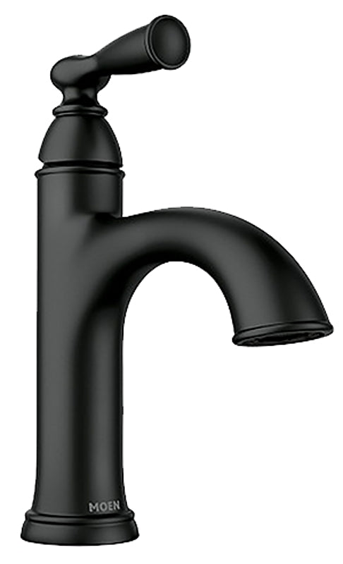 Moen Banbury Series 84945BL Bathroom Faucet, 1.2 gpm, 1-Handle, Zinc, Matte Black, 4 in Faucet Centers