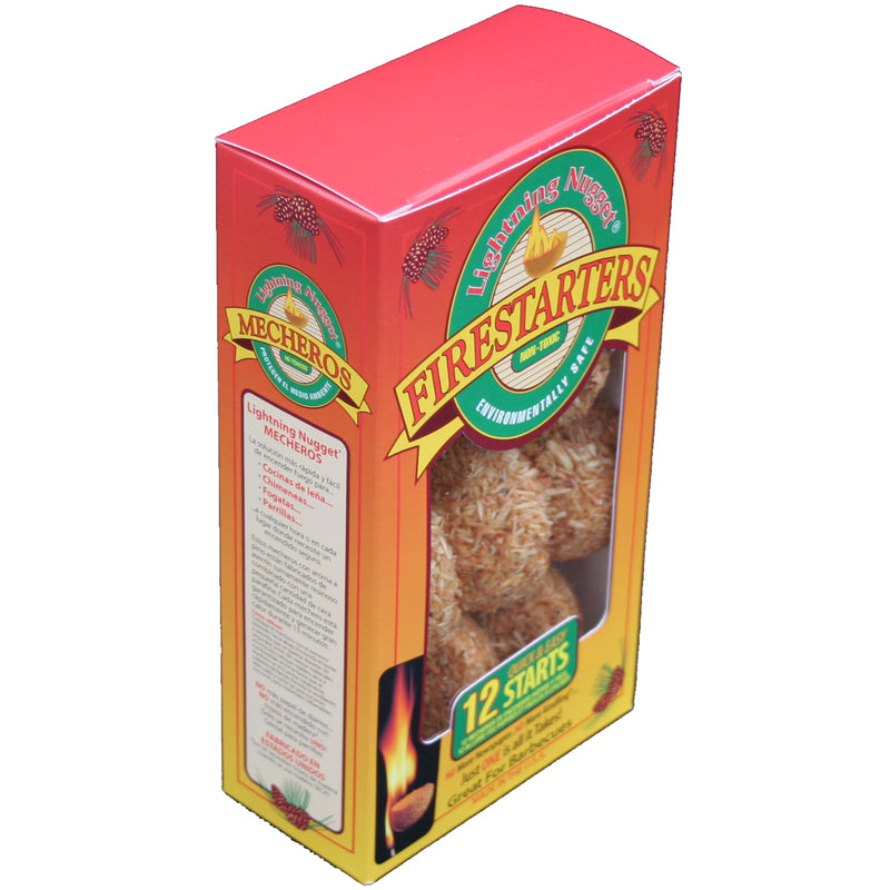 Lightning Nugget Natural Pine Fire Starter 15 min 12 pk, Pack of 20