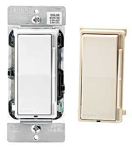 Leviton R00-DSL06-1LM Slide Dimmer, 120 V, 600 W, CFL, Halogen, Incandescent, LED Lamp, White, 3-Way