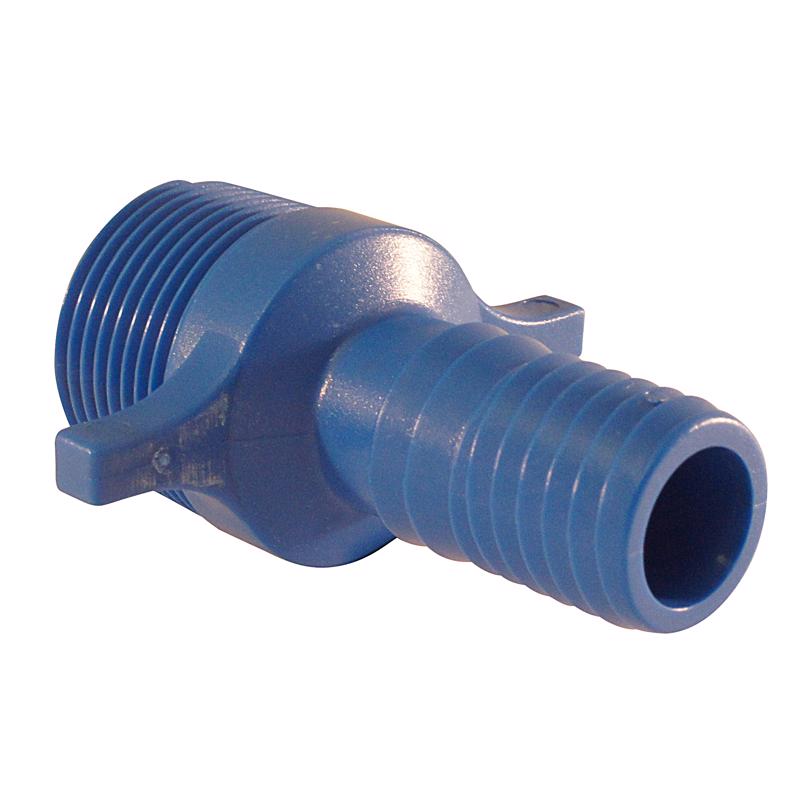 Apollo Blue Twister 3/4 in. Insert in to X 1 in. D MPT Polypropylene Irrigation Hose Adapter 1 pk