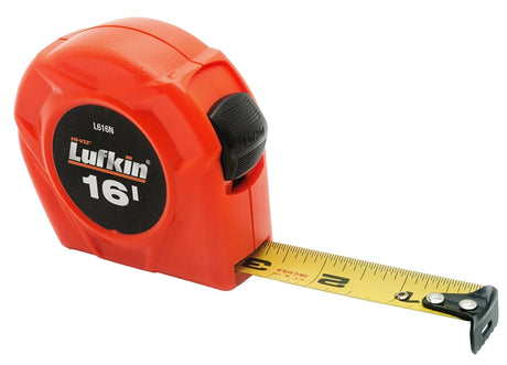 Crescent Lufkin L600N Series L616N Tape Measure, A5 Blade, 16 ft L Blade, 3/4 in W Blade, Steel Blade, Textured Case