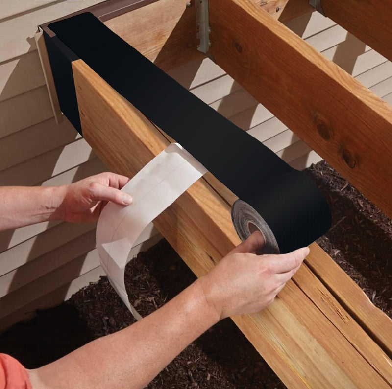 Protecto Wrap Deck Joist Tape Series 84490450SW Flashing Tape, 50 ft L, 4 in W, Poly Backing, Black