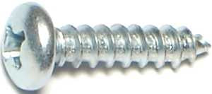 Midwest Fastener 03240 Screw, #8 Thread, Coarse Thread, Pan Head, Phillips Drive, Self-Tapping, Sharp Point, Steel, Zinc
