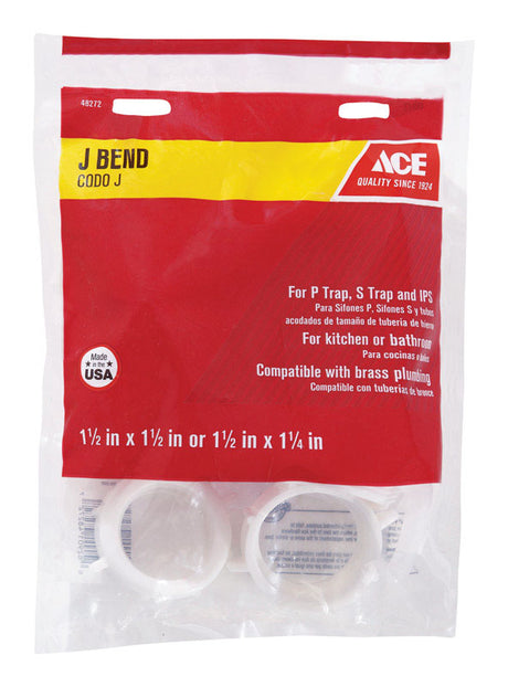 Ace 1-1/2 in. D Plastic J-Bend