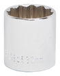 Vulcan MT6534185 Drive Socket, 32 mm Socket, 1/2 in Drive, 12-Point, Chrome Vanadium Steel, Chrome