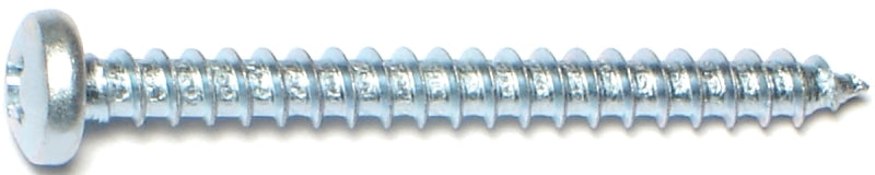 Midwest Fastener 03253 Screw, Coarse Thread, Pan Head, Phillips Drive, Self-Tapping, Sharp Point, Steel, 100/PK