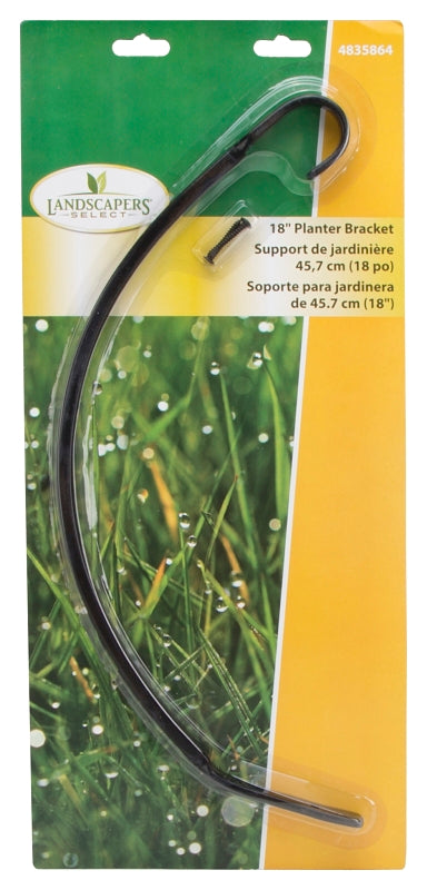 Landscapers Select GB0143L Planter Bracket, 15-1/4 L, Steel, Black, Wall Mount Mounting