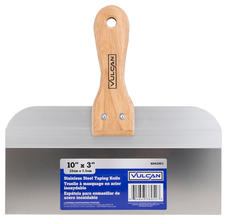 Vulcan 36052 Knife, 3 in W Blade, 10 in L Blade, Stainless Steel Blade, Tapered Blade, Wood Handle, Wood Handle