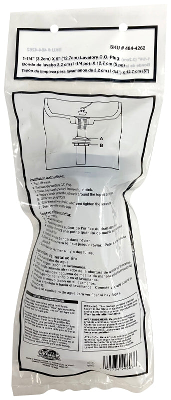 ProSource TW0911-3L Lavatory C.O. Plug, Chrome