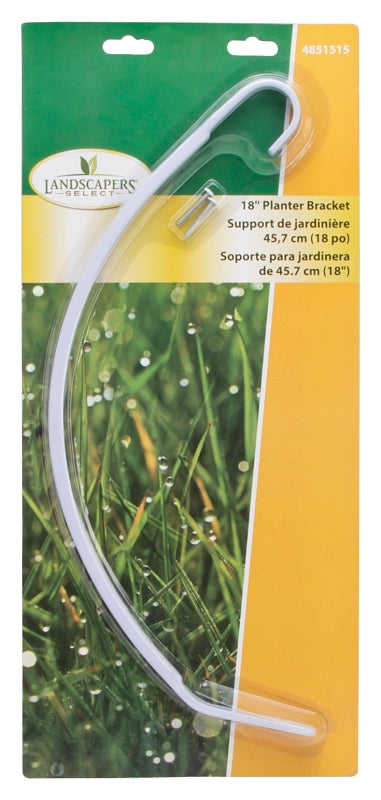 Landscapers Select GB0153L Planter Bracket, 15-1/4 L, Steel, White, Wall Mount Mounting