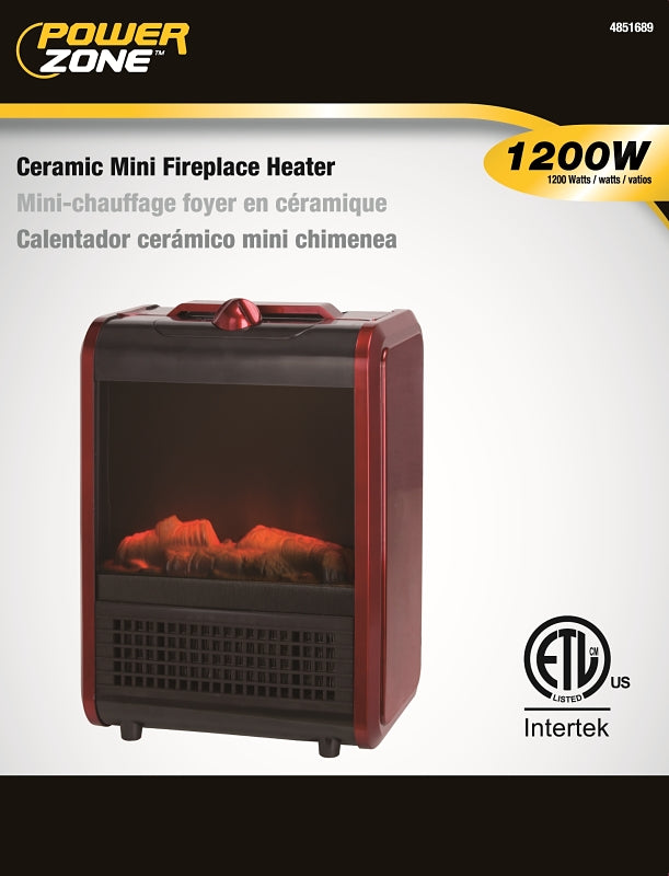 PowerZone TNP-2008I-E3 Ceramic PTC Heater, 10 A, 120 V, 600/1200 W, 2-Heat Setting, Red