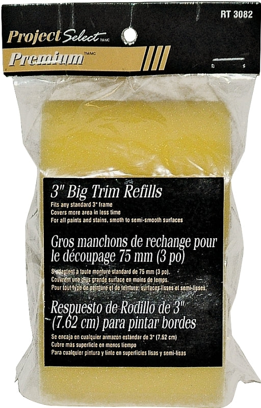 Linzer RT3082 Roller Cover, Yellow, 3 in L, Foam Cover, 12/PK, Pack of 12