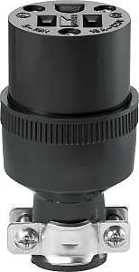 Eaton Wiring Devices 222-BOX Electrical Connector, Straight Blade, 1/4 to 39/64 in, 2-Pole, 15 A, 125 V, Black, 3-Wire