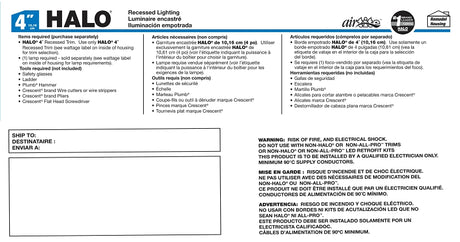 Halo H99RTAT Recessed Housing, 4 in Dia Recessed Can, Steel