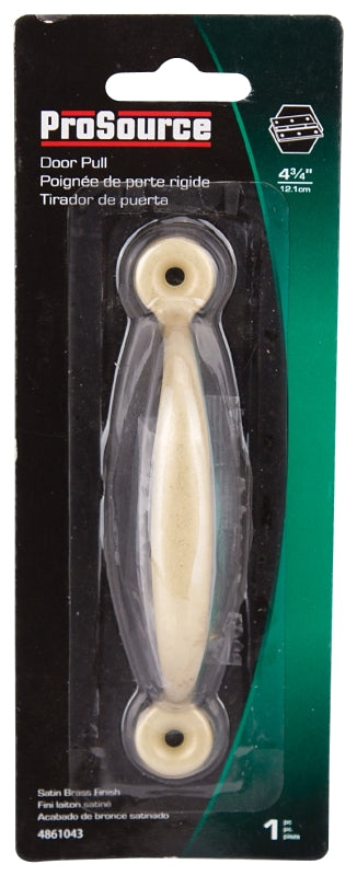ProSource 20914SBB-PS Door Pull, 3/4 in W, 4-3/4 in D, 1-3/16 in H, Steel, Satin Brass