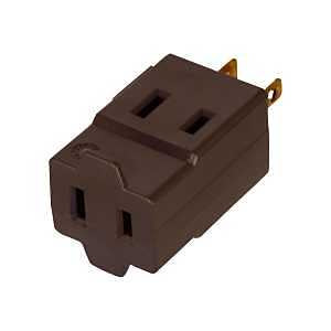 Eaton Wiring Devices 4400B-BOX Outlet Tap, 2-Pole, 15 A, 125 V, 3-Outlet, Brown, 1 in L x 1 in W x 2.38 in H, Pack of 10