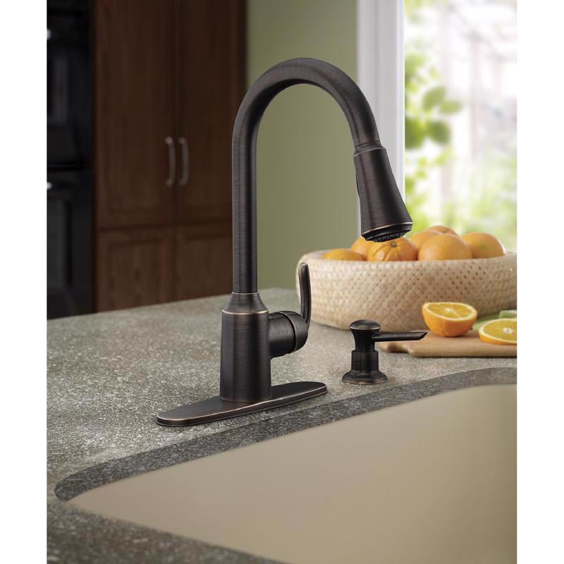 Moen Bayhill One Handle Bronze Pull-Down Kitchen Faucet