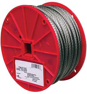 Campbell 7000826 Aircraft Cable, 1/4 in Dia, 250 ft L, 1280 lb Working Load, 304 Stainless Steel