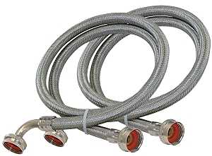 Eastman 48377 Washing Machine Discharge Hose, 3/4 in ID, 5 ft L, FHT x FHT, Stainless Steel