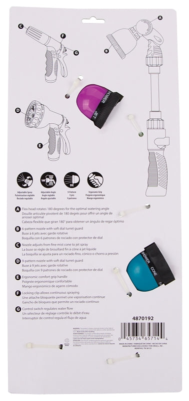 Landscapers Select GW53501+GN434541+GN1 Spray Nozzle Set, Garden Watering Tools, Plastic, For: Garden Watering, Pack of 6