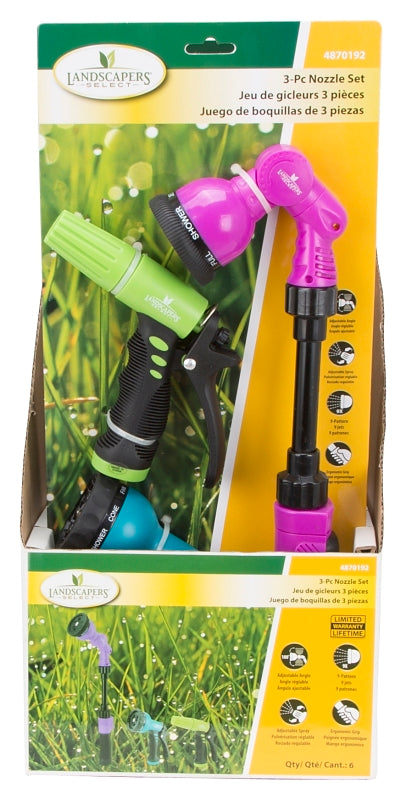 Landscapers Select GW53501+GN434541+GN1 Spray Nozzle Set, Garden Watering Tools, Plastic, For: Garden Watering, Pack of 6
