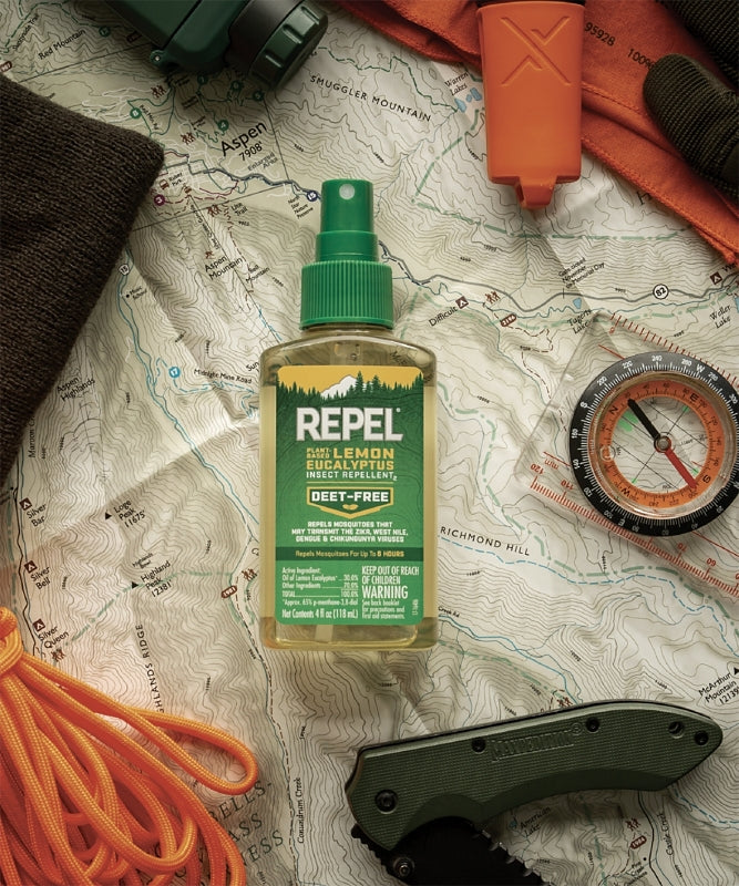 Repel HG-94109 Insect Repellent, 4 fl-oz, Bottle, Liquid, Yellow, Lemon Eucalyptus, Pack of 6