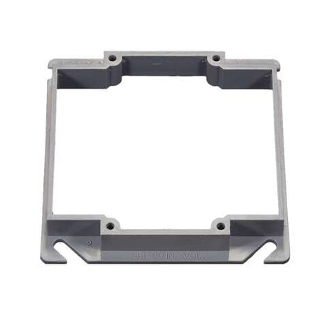 Cantex EZ Box New and Old Work Square PVC 2 gang Box Extension Gray