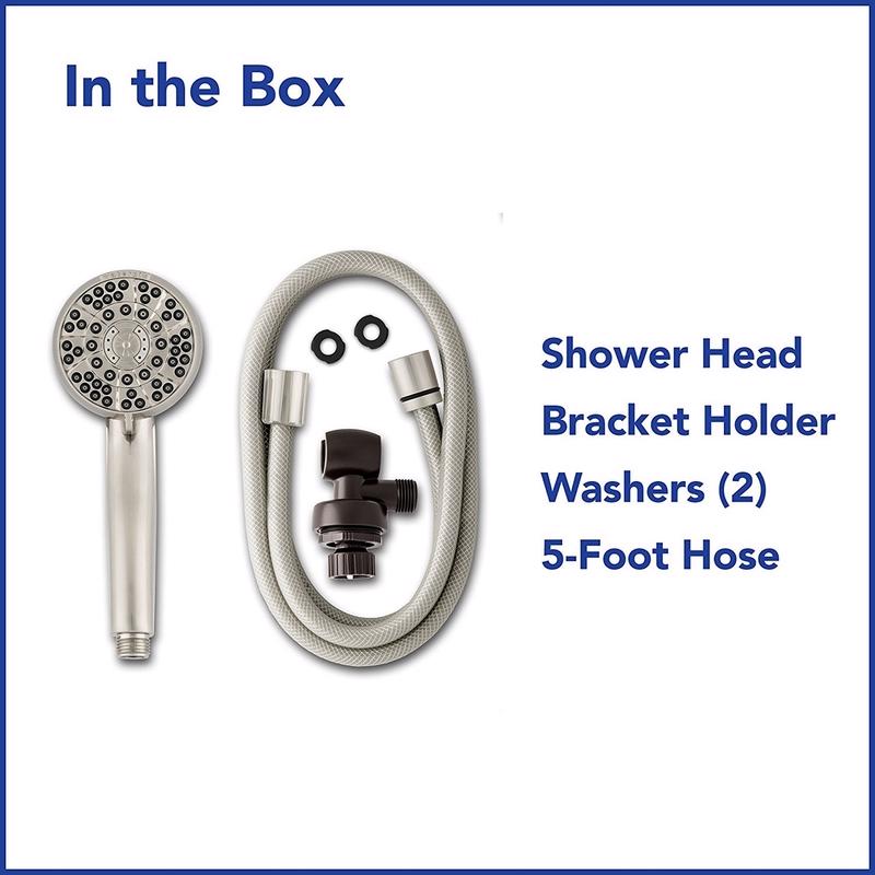 Waterpik PowerPulse+ Brushed Nickel 6 settings Handheld Showerhead 1.8 gpm