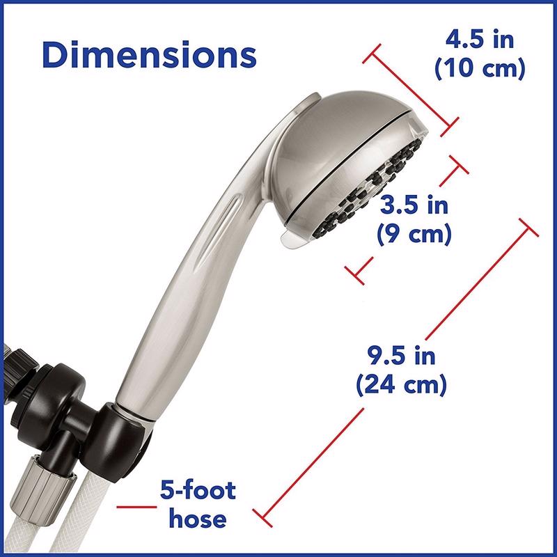 Waterpik PowerPulse+ Brushed Nickel 6 settings Handheld Showerhead 1.8 gpm