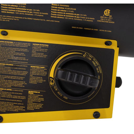 DeWalt 45000 Btu/h 1125 sq ft Forced Air Propane Portable Heater