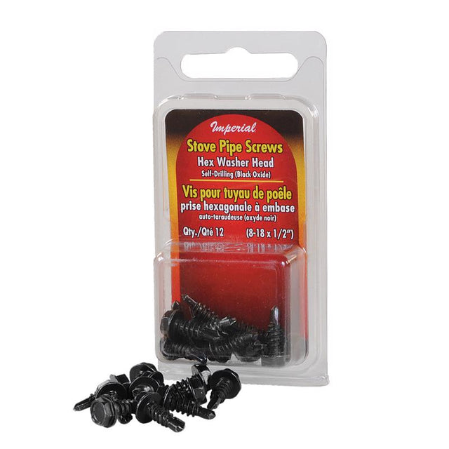 Imperial Steel Stove Pipe Screw, Pack of 12