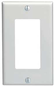 Leviton 122-80401-0NW Wallplate, 4-1/2 in L, 2-3/4 in W, 1 -Gang, Nylon, White, Device Mounting