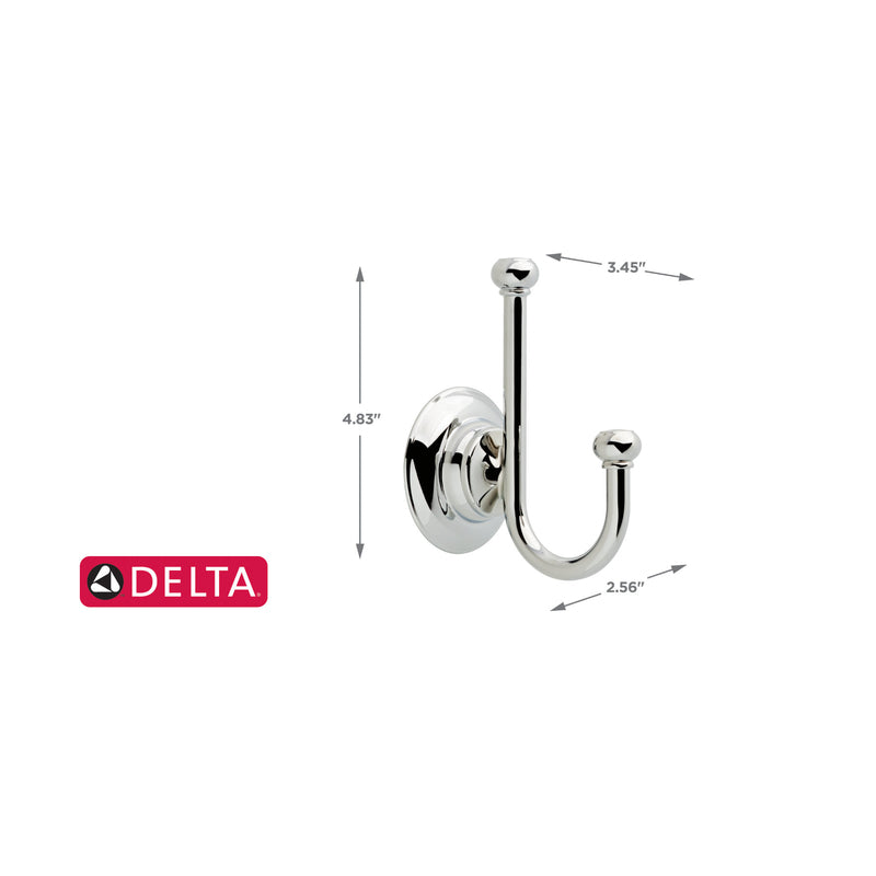 Delta Porter 5.98 in. H X 3.78 in. W X 2.95 in. L Chrome Robe Hook