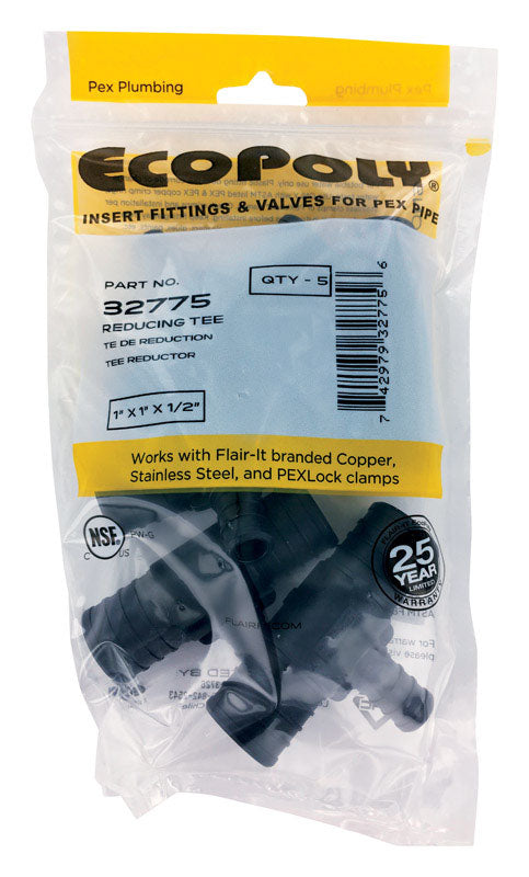 Flair-It Ecopoly 1 in. PEX Barb X 1 in. D PEX Plastic Reducing Tee