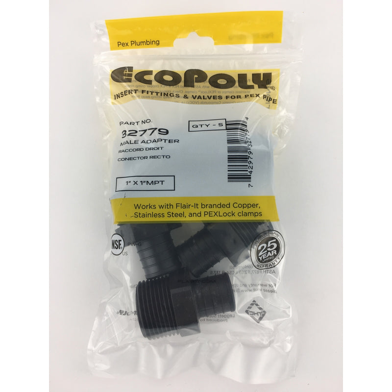 Flair-It Ecopoly 1 in. PEX Barb X 1 in. D MPT Plastic Male Adapter