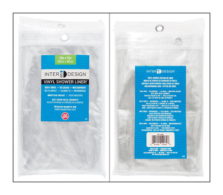 iDesign 72 in. H X 72 in. W Clear Shower Curtain Liner Vinyl