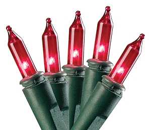 Hometown Holidays C10Y082C Light Set, Christmas, 120 V, 40.8 W, 100-Lamp, Red Lamp, 1000 hr Average Life