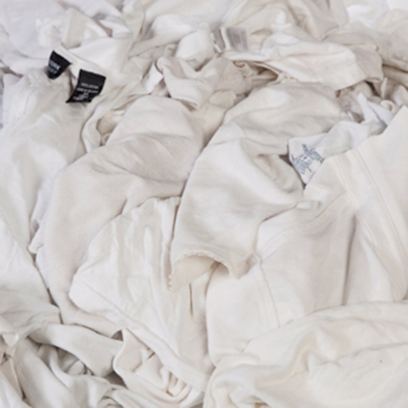 All Rags R701-50 T-Shirt Knit Rag, 15 in W, Cotton, White