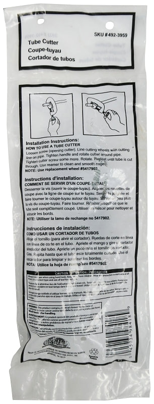 ProSource 24481-3L Tube Cutter, 1-1/8 in Max Pipe/Tube Dia, 1/8 in Mini Pipe/Tube Dia, Steel Blade