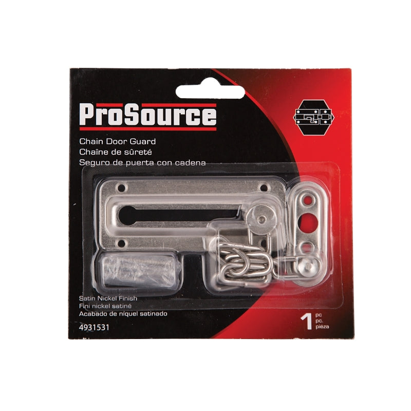 ProSource 807277-SC-PS Chain Door Guard, 3-3/8 in L, 2 in W, 5-3/4 in H, Steel, Satin Nickel